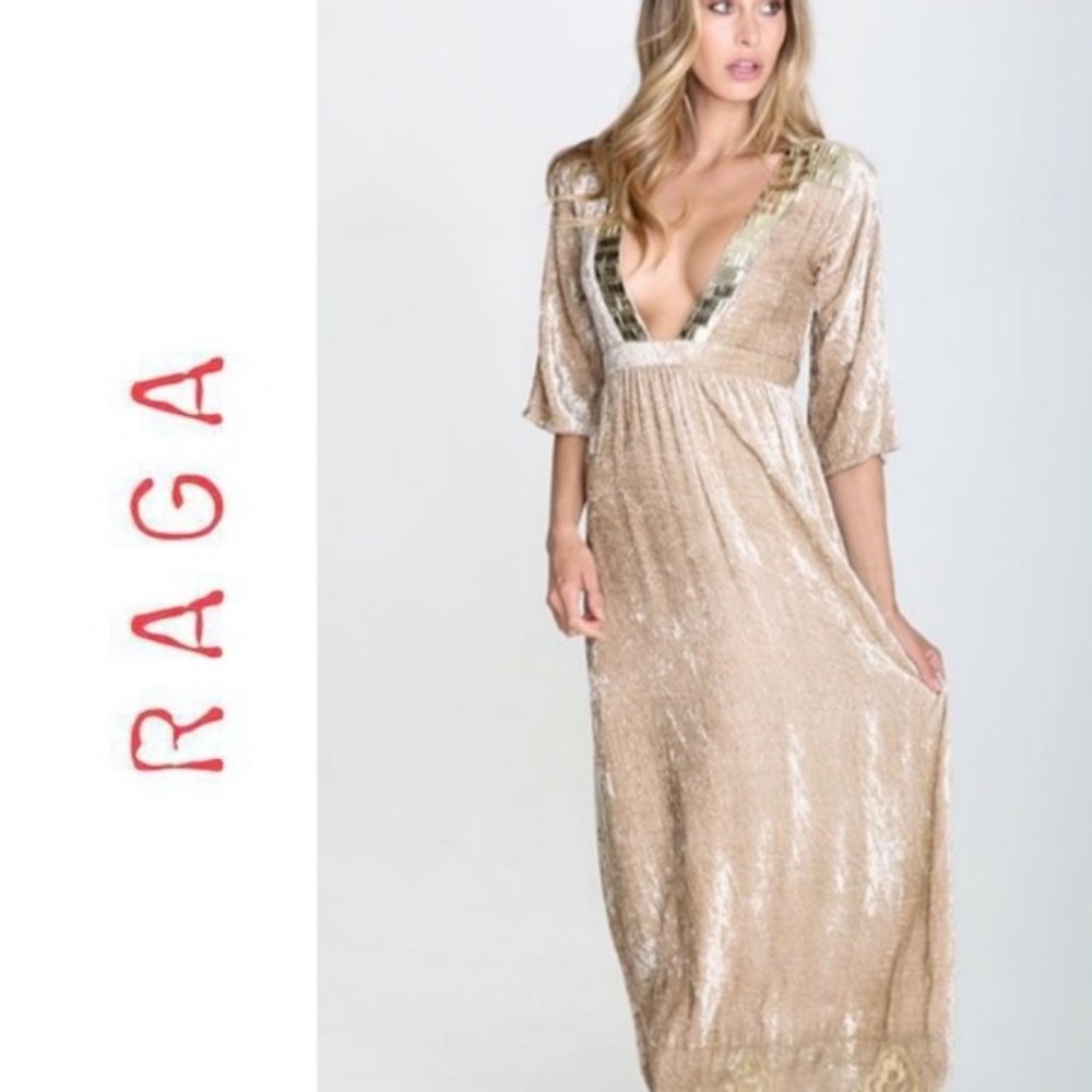 NWT RAGA Aphrodite Velvet Maxi Dress Small